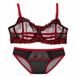 Fiery Night Blossoms Lace Bra and Panty Set Fiery Night Blossoms Bra & Panty Set