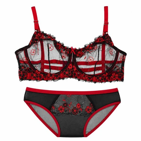 Fiery Night Blossoms Lace Bra and Panty Set Fiery Night Blossoms Bra & Panty Set