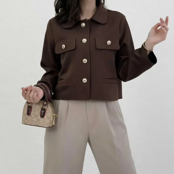 ITMerce Classic Cropped Crepe Jacket Classic Cropped Crepe Women's Jacket