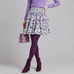 ITMerce Floral Tiered Cotton Skirt Women's Floral Tiered Cotton Skirt