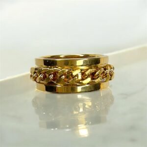 ITMerce Golden Roman Spinner Ring Gold Rotating Roman Ring