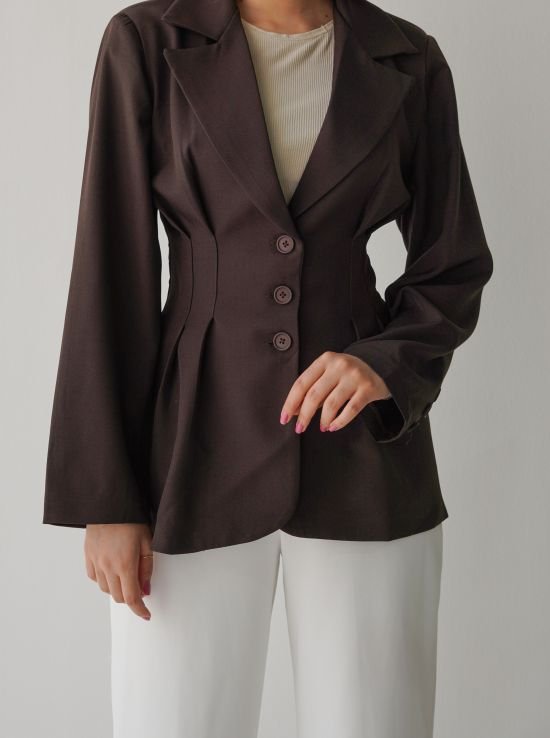 ITMerce Mania Pleated Waist Blazer Mania Pleated Waist Blazer