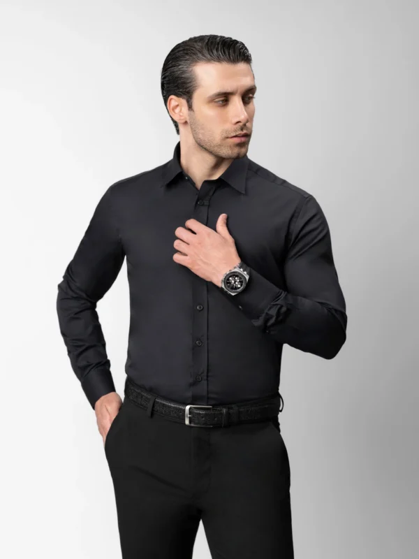 ITMerce Midnight Black Signature Shirt Black Long Sleeve Shirt