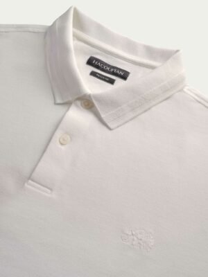ITMerce Pure White Summer Polo White Cotton Polo Shirt