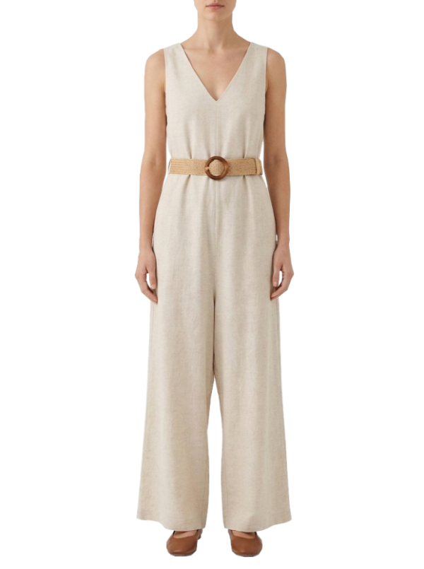 ITMerce Relaxed Linen Everyday Jumpsuit Women's Relaxed Linen Jumpsuit