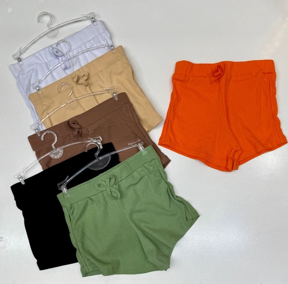 ITMerce Ribbed Side Teardrop Shorts Women's Ribbed Side Cut Shorts