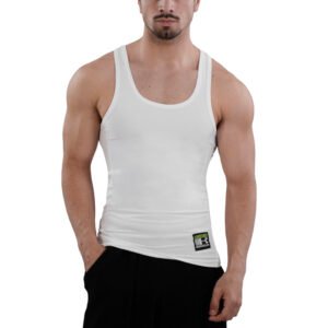 ITMerce White Power Rib Tank White Ribbed Athletic Tank Top