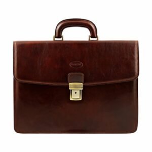 Manfredi Full-Grain Italian Leather Briefcase Manfredi Leather Briefcase