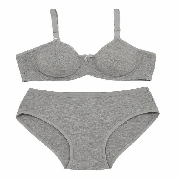 Morning Mist Cotton Bra and Slip Panty Set Morning Mist Bra & Panty Set