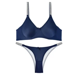 Rhinestone Microfiber Bra and Brazilian Panty Set Rhinestone Microfiber Bra & Panty Set