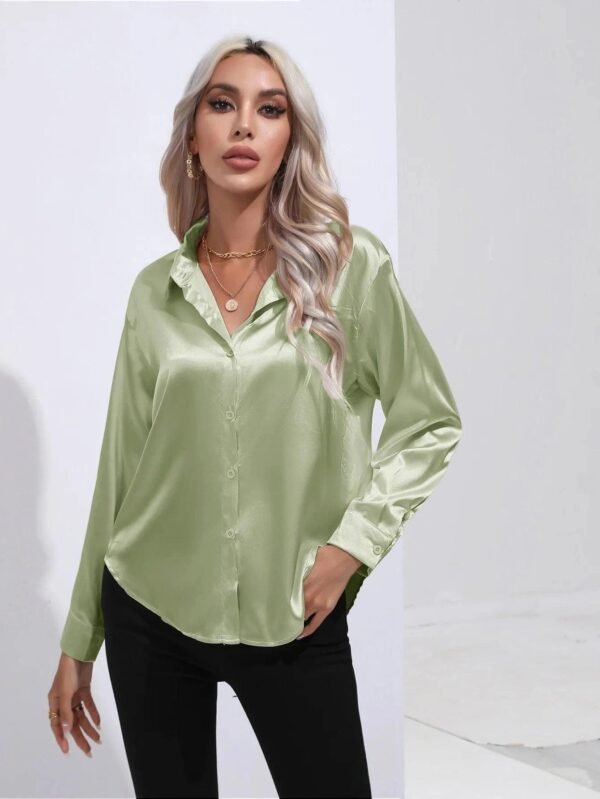 Women's Elegant Satin Shirt Women's Satin Shirt