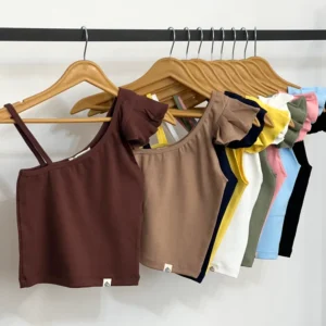 Women's One-Shoulder Crop Top